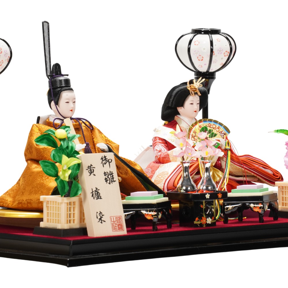 雛人形】三五 黄櫨染 親王揃いガラスケース飾り | 河雲作 ｜雛人形・五