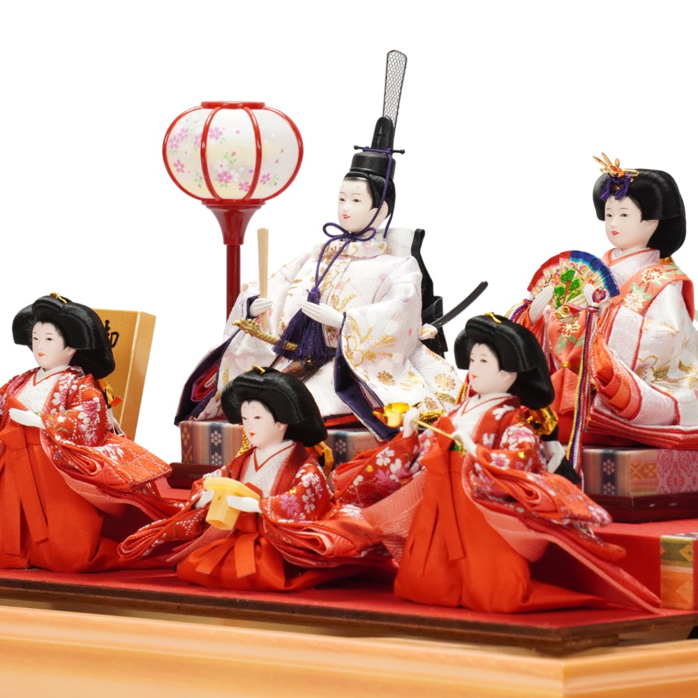 雛人形】小芥子「桃華」 五人揃いアクリルケース飾り | 雅秀作