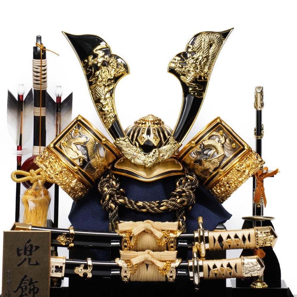 五月人形】12号 金中鍬 兜ガラスケース飾り | 宝童作 ｜雛人形・五月