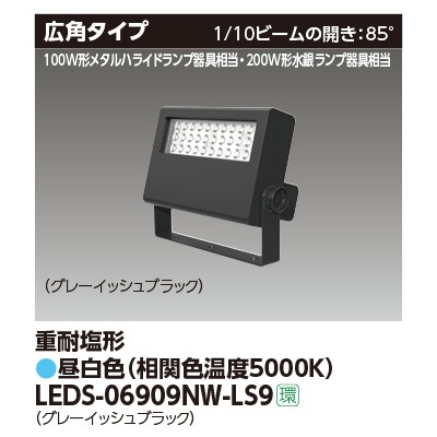 LEDS-06909NW-LS9 || LED小形投光器 東芝 【200W形水銀ランプ/100W形