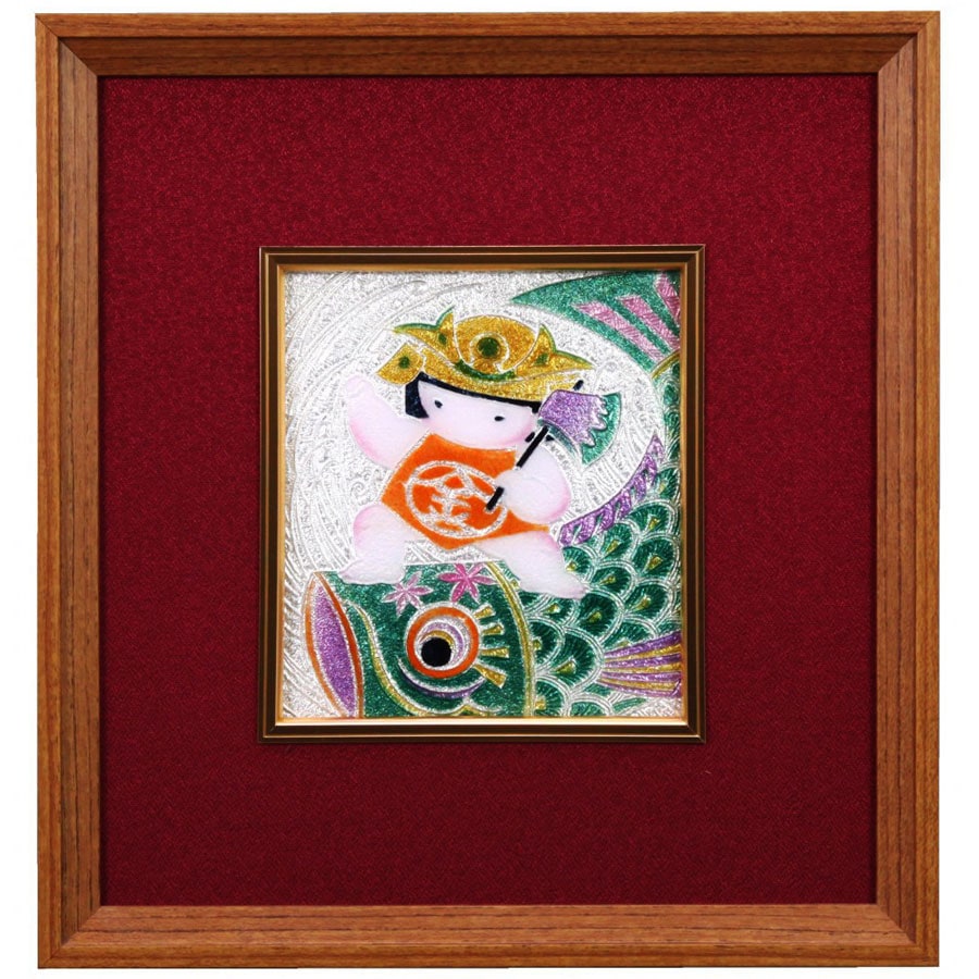 七宝焼き 端午の節句 額 B号 鯉と金太郎 | 桃の節句・端午の節句