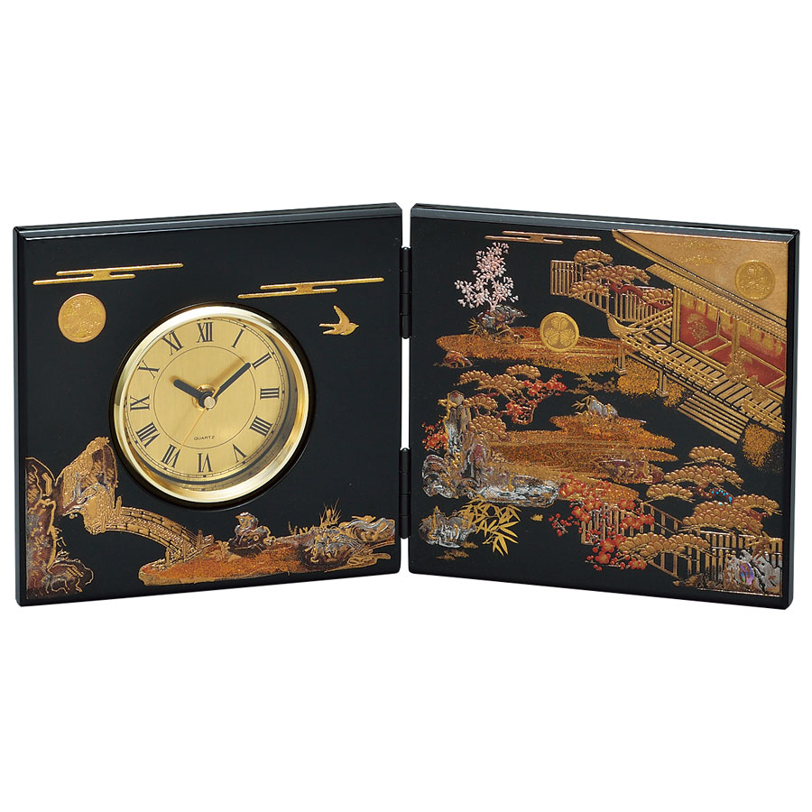 山中漆器 初音 屏風時計（中） | 屏風時計 | 伝統工芸品・和風記念品