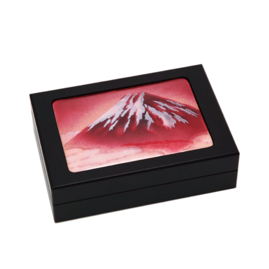 七宝焼き 小物・はがき入れ 赤富士 | 小物入れ | 伝統工芸品・和風記念