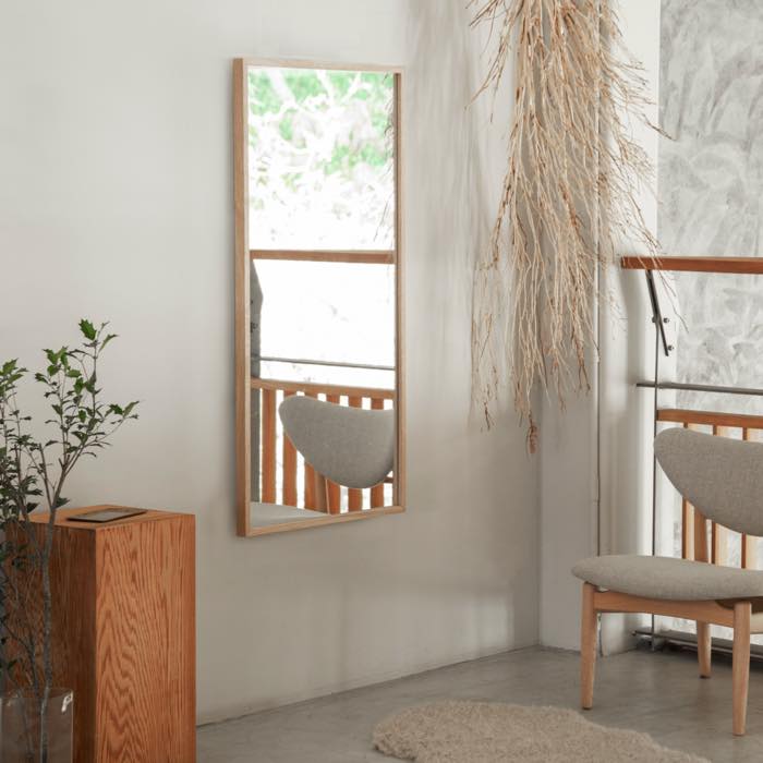 ナラのフレームミラー | 家具,ミラー | オリジナル家具・金物の上手工作所