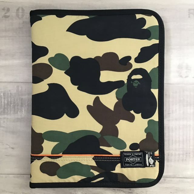 PORTER iPad case a bathing ape 1st camo yellow bape PCケース