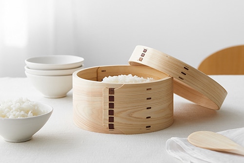 おひつ 2.5合用(国産/ひのき/曲げわっぱ/電子レンジで殺菌・乾燥可能