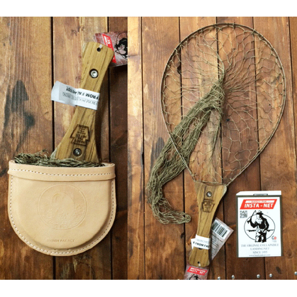 インスタネット・革ケース・ウッドハンドル（メッシュ / ナイロンネット）