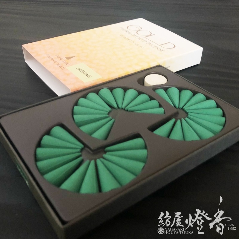 松栄堂のお香『香水香 花世界 GOLD(ゴールド)【ジャスミン】36粒入