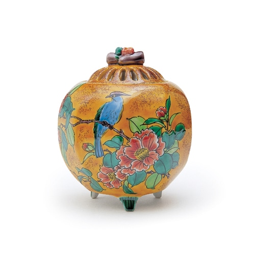 日本香堂の香器『香炉【九角捻 吉田屋花鳥(きょうかくねじよしだやか