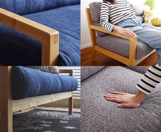 Life】ウォッシャブルデニムソファ（2人掛け）｜西海岸テイスト