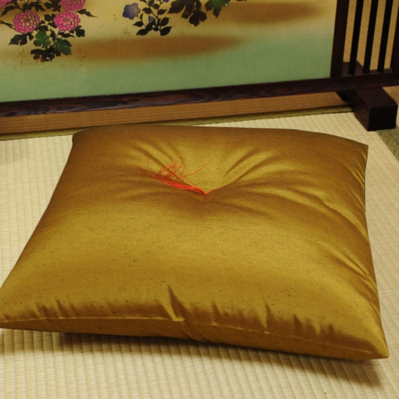 座布団 先染め織物『紬カラー』 金茶色（きんちゃいろ） | 座布団