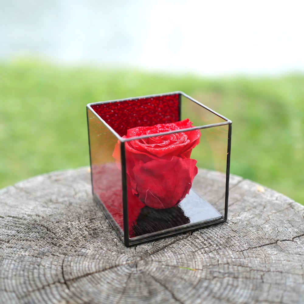 赤薔薇 プリザーブドフラワー in ステンドグラス | すべての商品