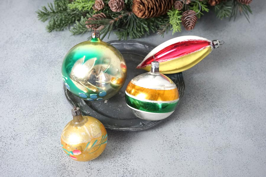 アンティーク クリスマスオーナメント 吹きガラス アソートセットK gx