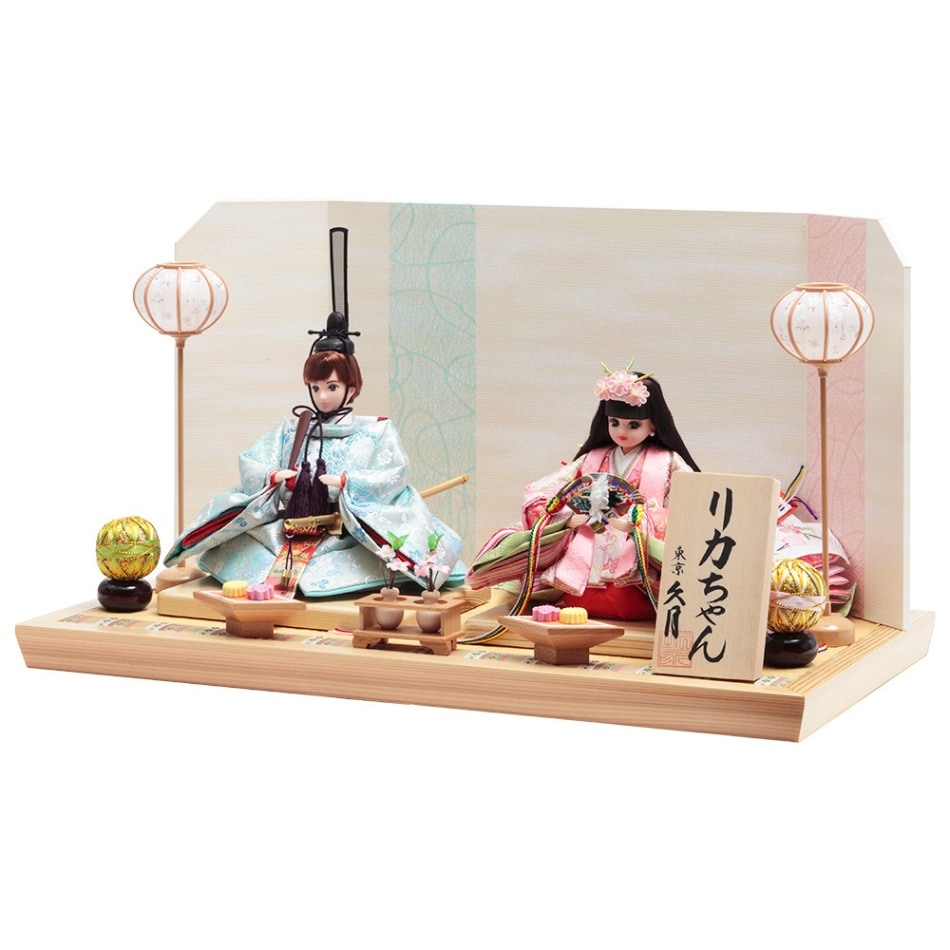 三越◇ミニ雛人形 ガラスケース入り◇ビンテージ 薬玉 木目込人形