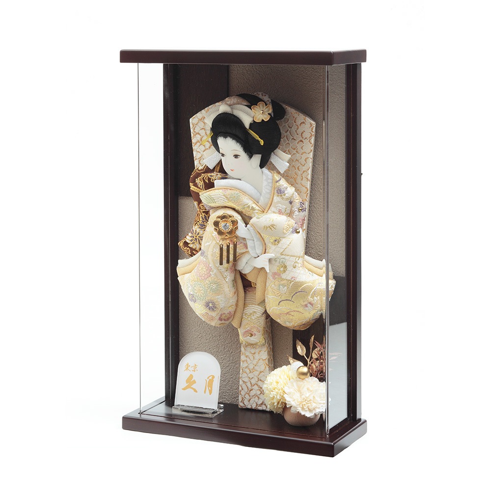 羽子板 振袖金蘭 アクリルケース9号・サイズ間口約25×奥行約19×高