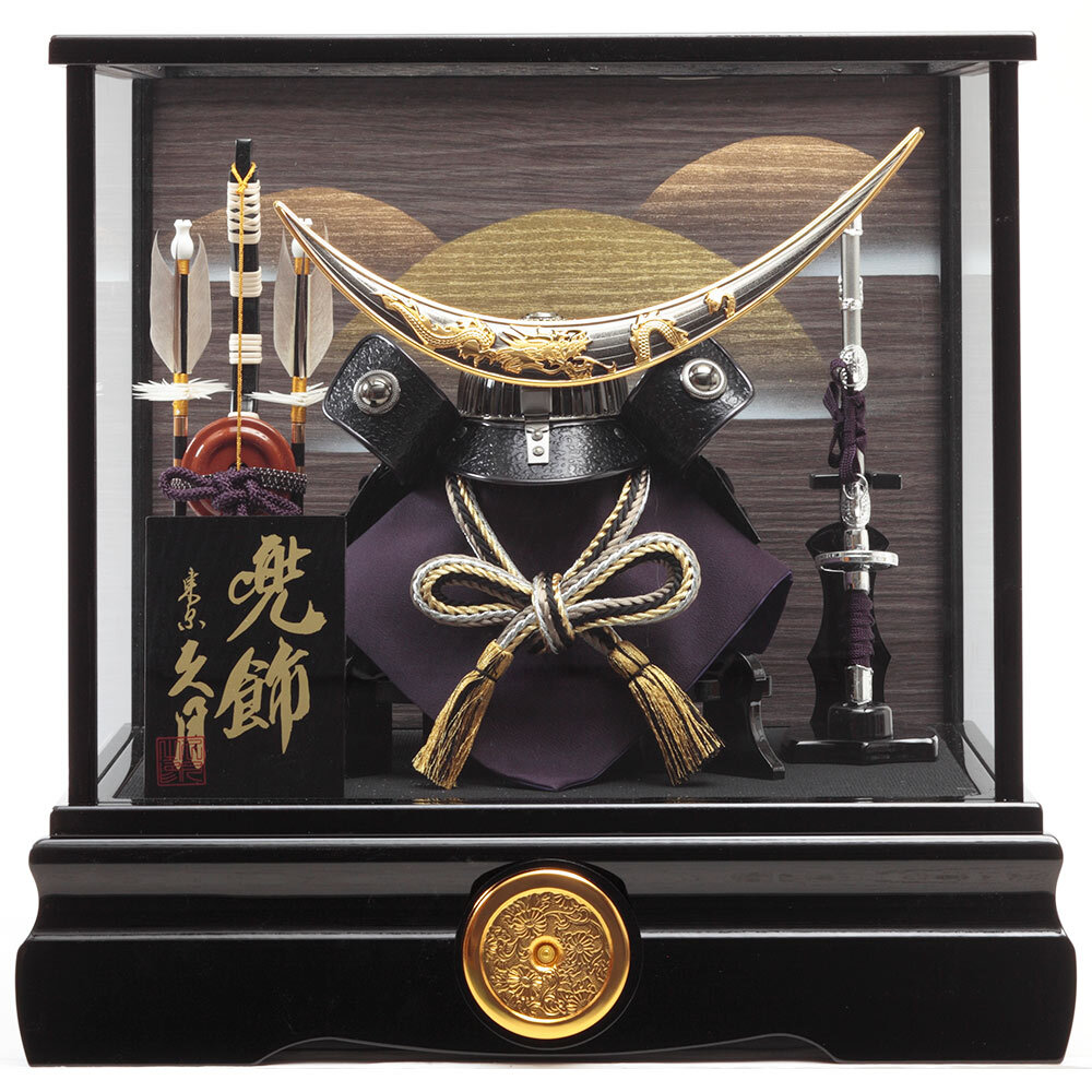 伊達政宗公 兜ケース飾り ガラスケース オルゴール付 3G-C14-Z | 取付