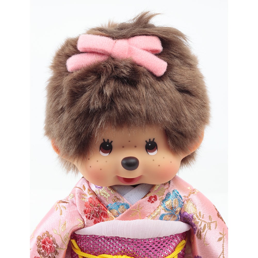 久月オリジナル お着物モンチッチ 女の子 ピンク IPM-17-Z