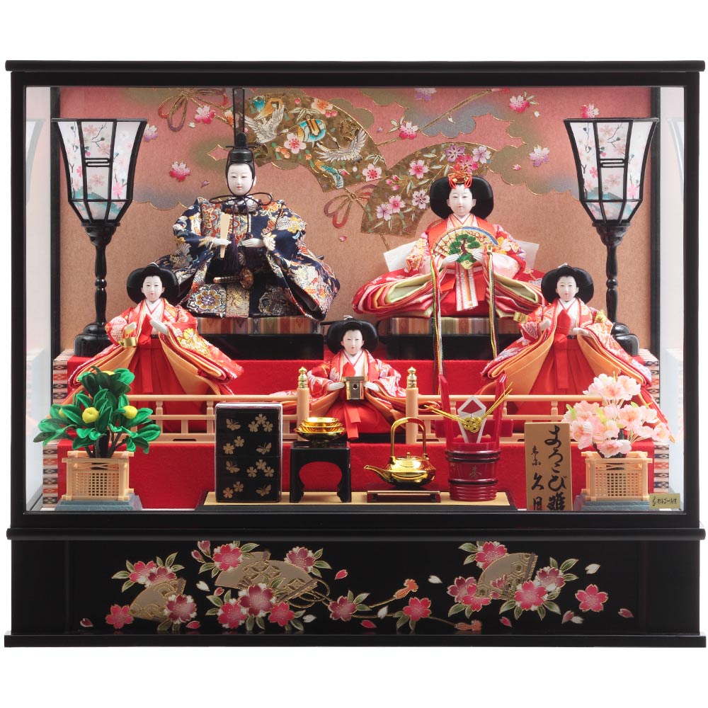 親王官女ケース飾り ガラスケース オルゴール付 6H-KK53 | ケース飾り