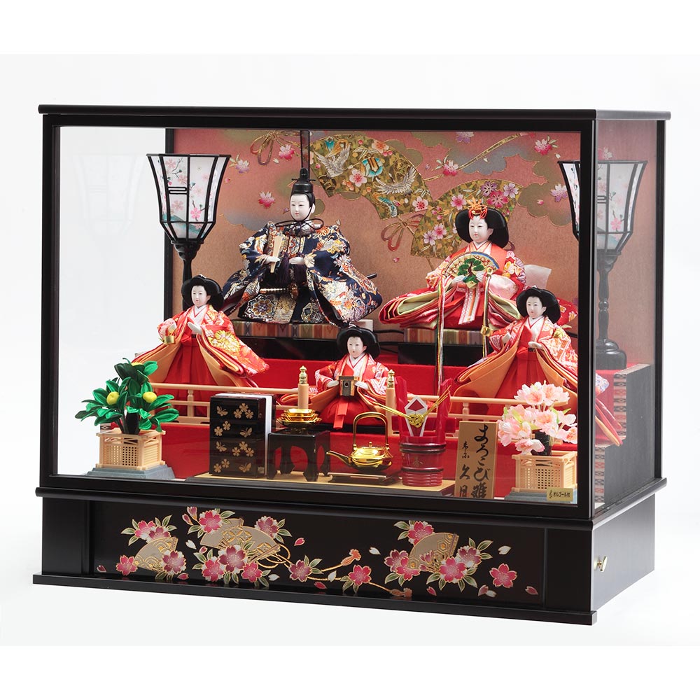 親王官女ケース飾り ガラスケース オルゴール付 6H-KK53 | ケース飾り