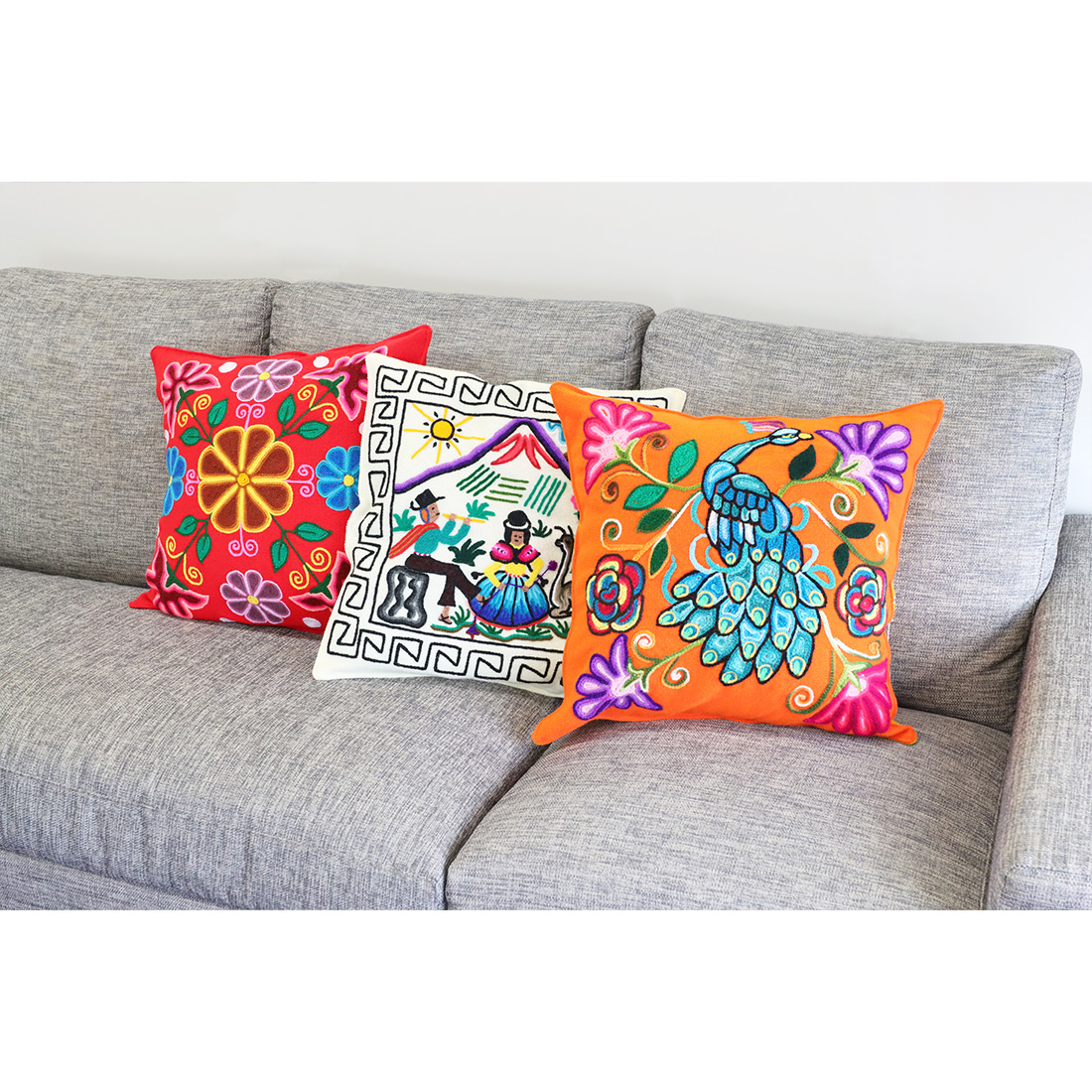 shanti / ペルー アヤクーチョ刺繍クッションカバー｜テソロ(tesoro