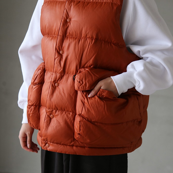 DAIWA PIER39ナイロンベスト オレンジ DAIWA PIER 39 ダウンベスト M