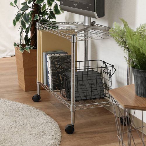 スチールラック 2段 幅600×奥行350×高さ510mm メタルラック 本棚 MTV