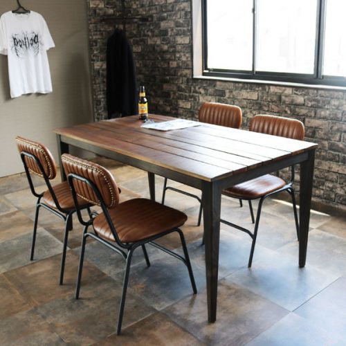 ダイニングチェア 2脚セット カフェチェア 椅子 アイアン脚 レザー