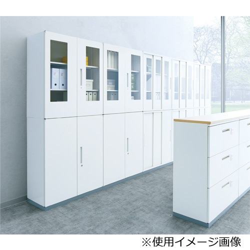 スチールキャビネット 3枚引戸書庫 鍵付き 幅800×奥行400×高さ1050mm