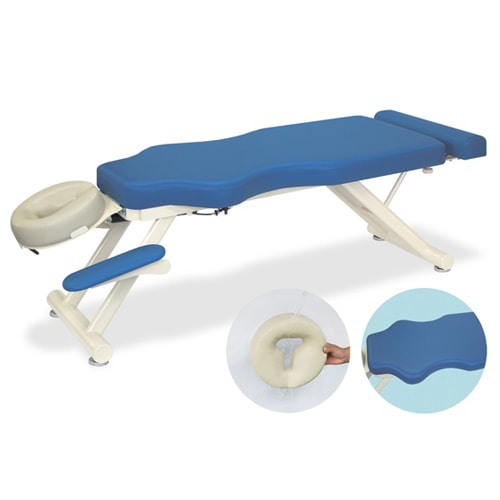 マッサージベッド ビニルレザー張り ディップフェイス付 フットレスト