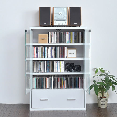 キャビネット スリム ガラス扉 本棚 ガラスキャビネット FR-050（商品