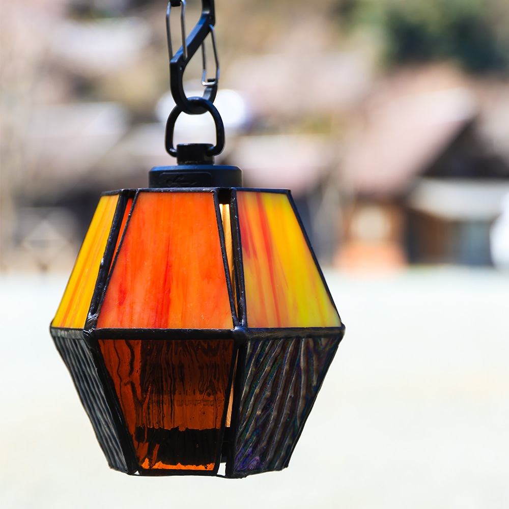 m.o.c HOZUKI ステンドガラスシェード 専用ケース付き ランタン