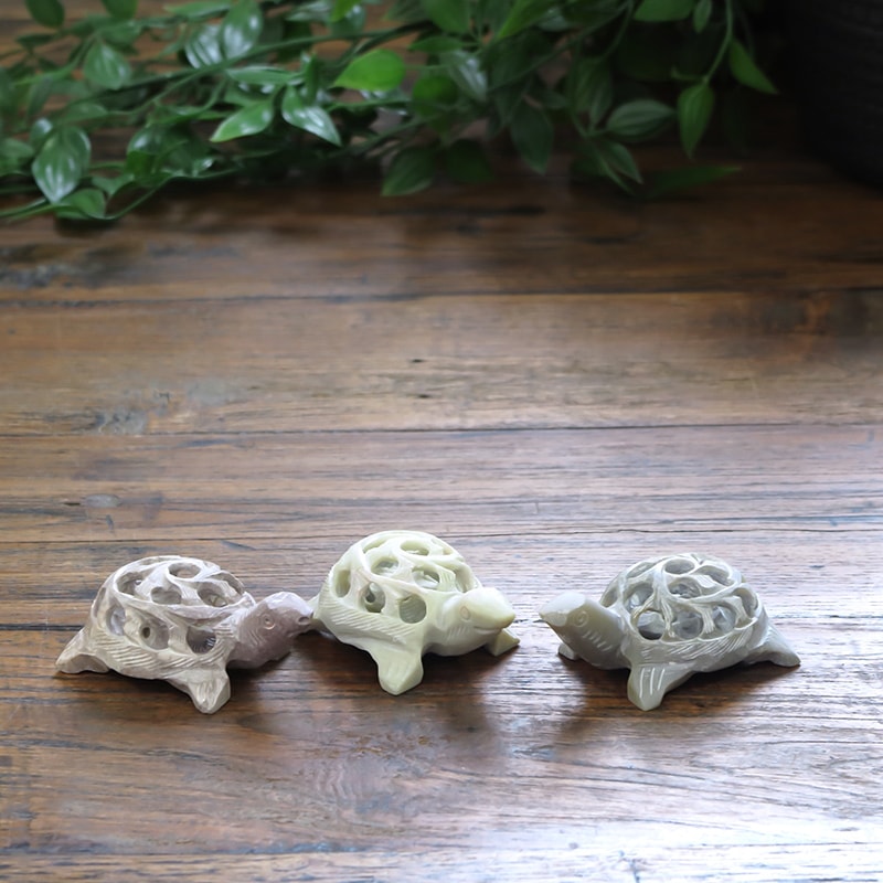 ソープストーン入れ子透かし亀｜マライカ公式通販