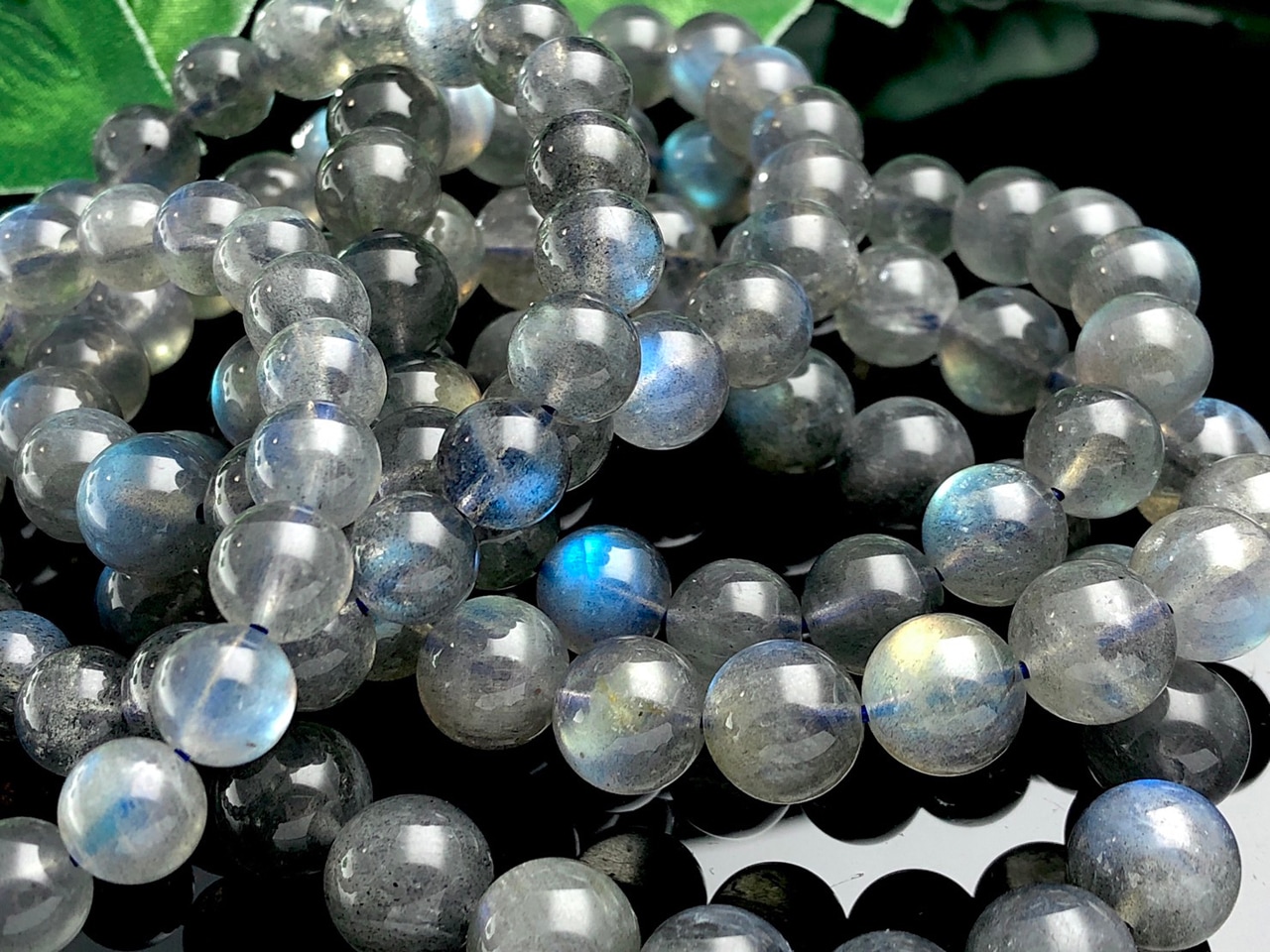 レア！☆美しいレインボーシラーと艶☆天然石ブレスレット/レインボー