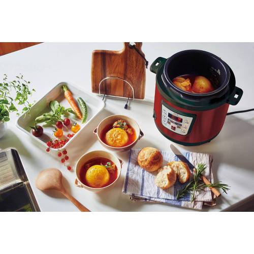 佐藤商事 D&S電気圧力鍋 レッド 2.5L STL-EC30R4.0L STL-EC50R 圧力鍋