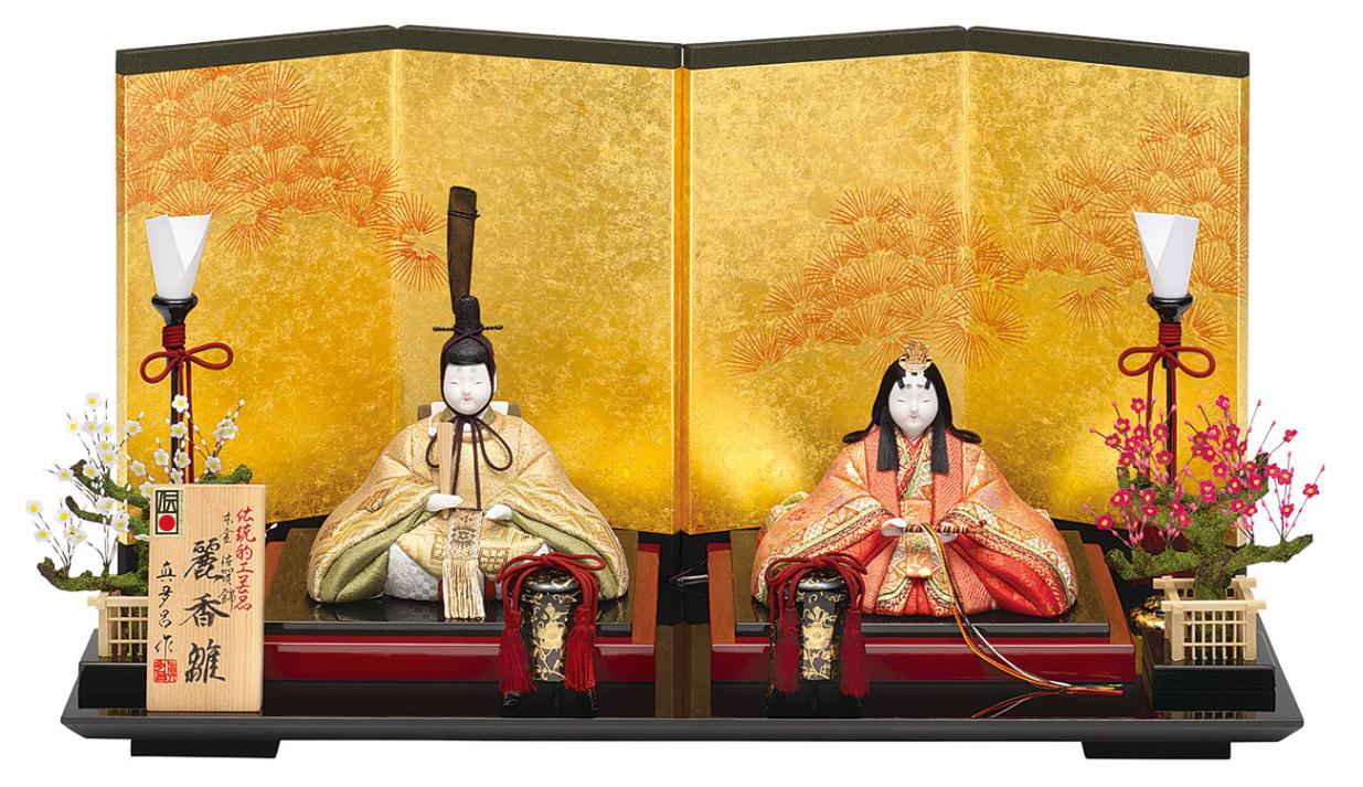 真多呂人形 | 雛人形,親王飾り 本金佐賀錦 麗香雛セット | 雛人形