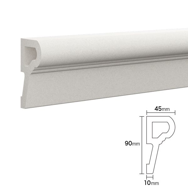 NEX032A｜内装・外装用不燃モールディング 直材 NEXモール 90×45