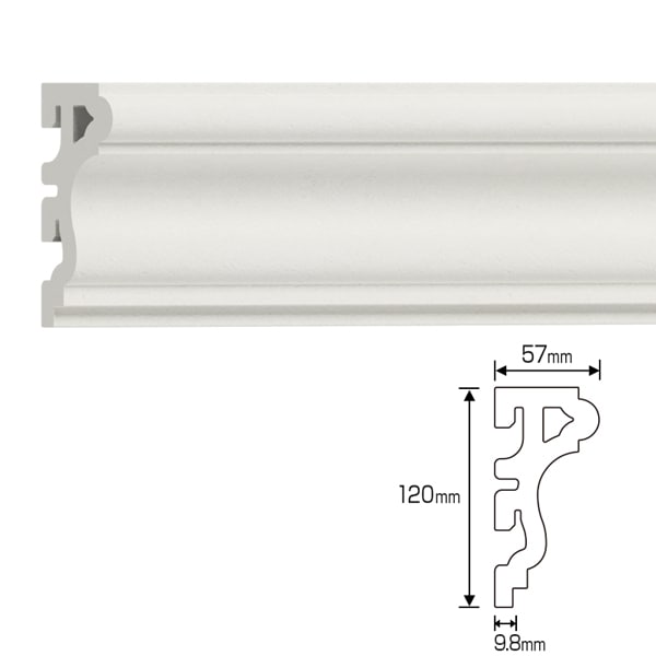 NEX5178A｜内装・外装用不燃モールディング 直材 NEXモール 120×57