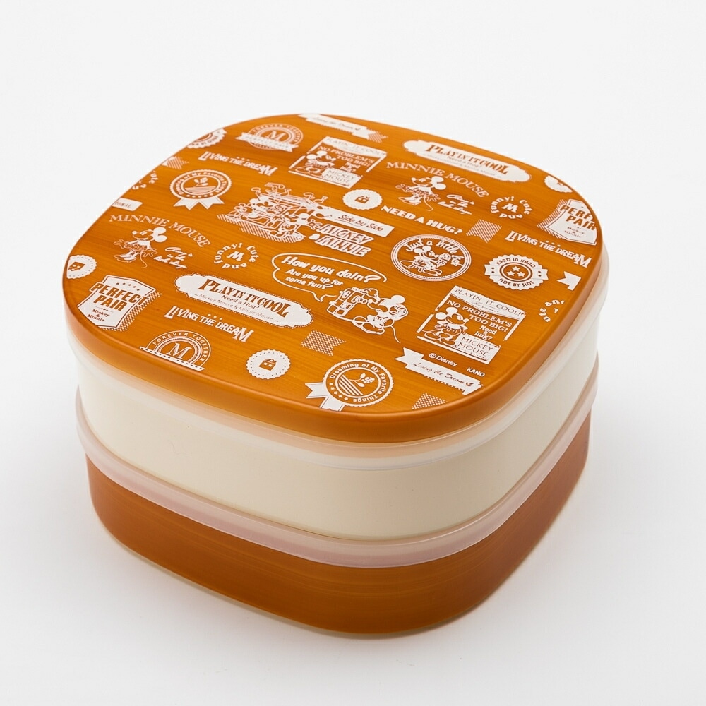 Disney ミッキー BG 2段 オードブル 重箱 ライトブラウン 【運動会