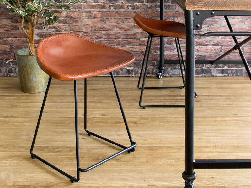 本革座面のスツール｜ミッドセンチュリーデザイン | インテリア・家具