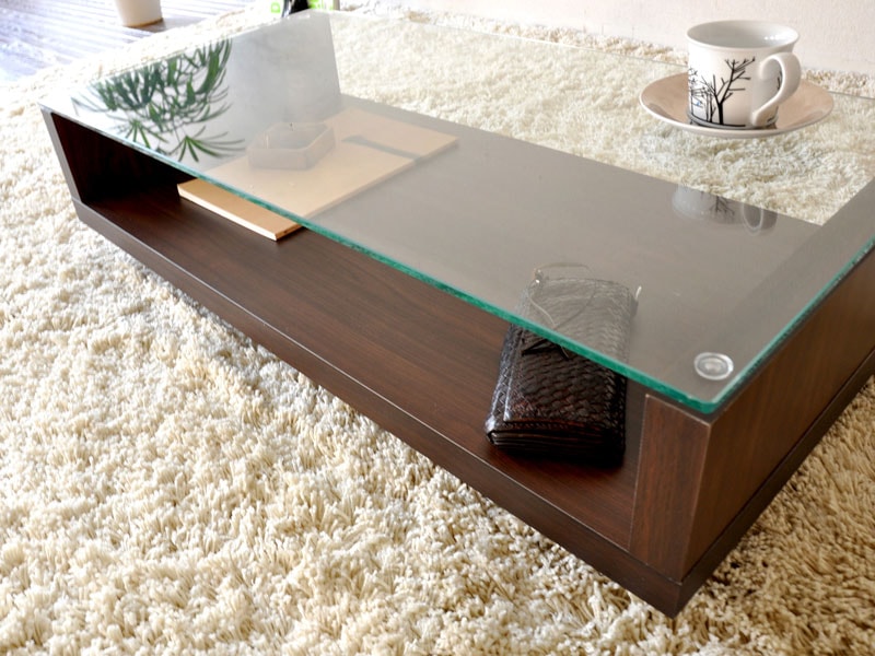 ガラス天板のシンプルモダンなセンターテーブル｜幅90cm | インテリア