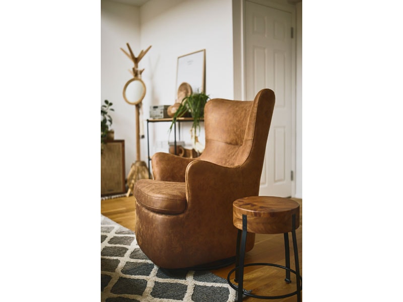 ヴィンテージテイストな回転式ロッキングチェア｜ミッドセンチュリー