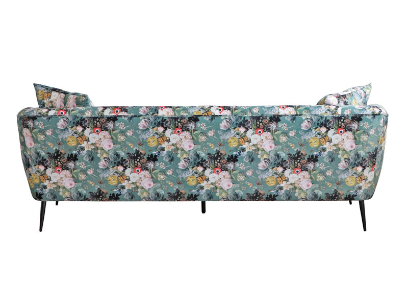 花柄クッションが映えるボタニカルエレガントなソファ｜3人掛け｜海外