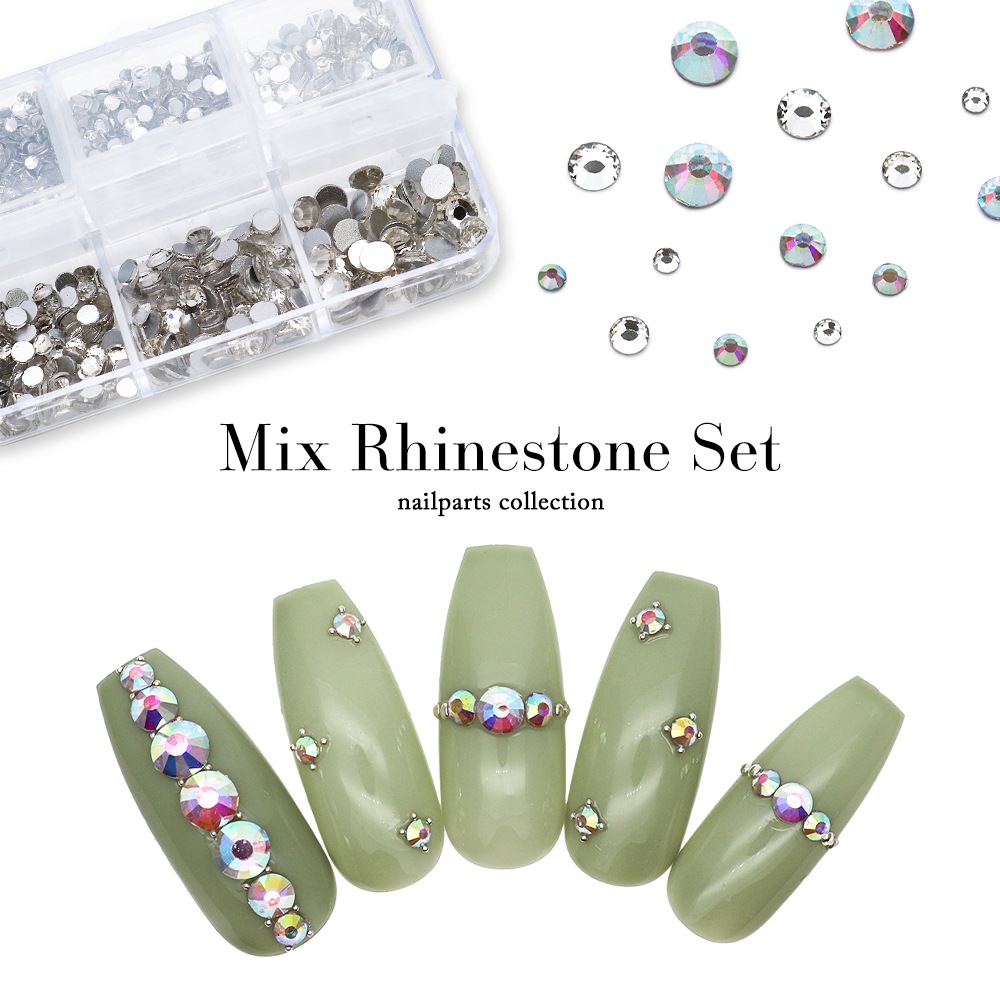 ネコポス送料無料】ラインストーン ミックスラインストーンセット