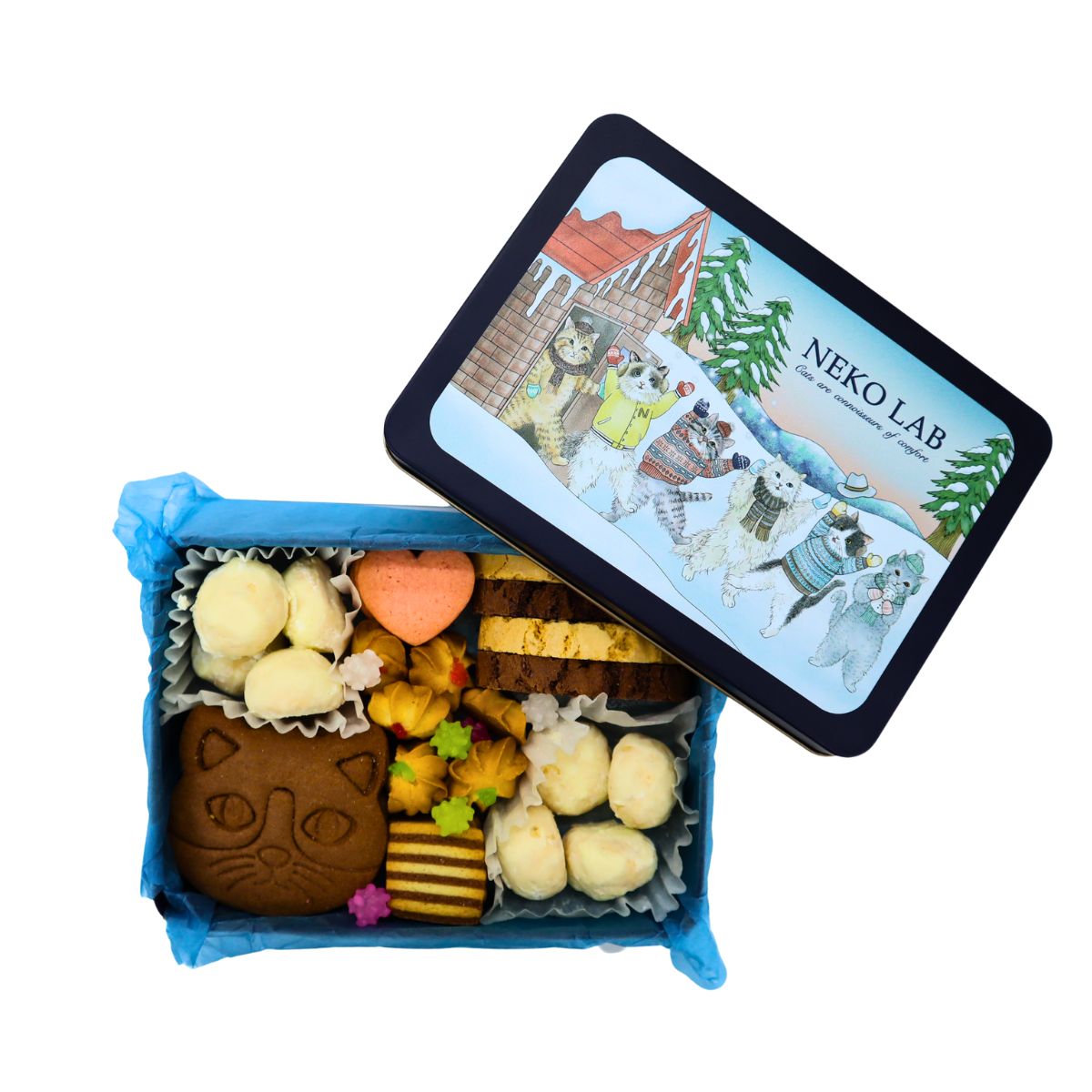 数量限定】冬の彩りスノーキャット缶 | クッキー缶 | NEKOLAB公式