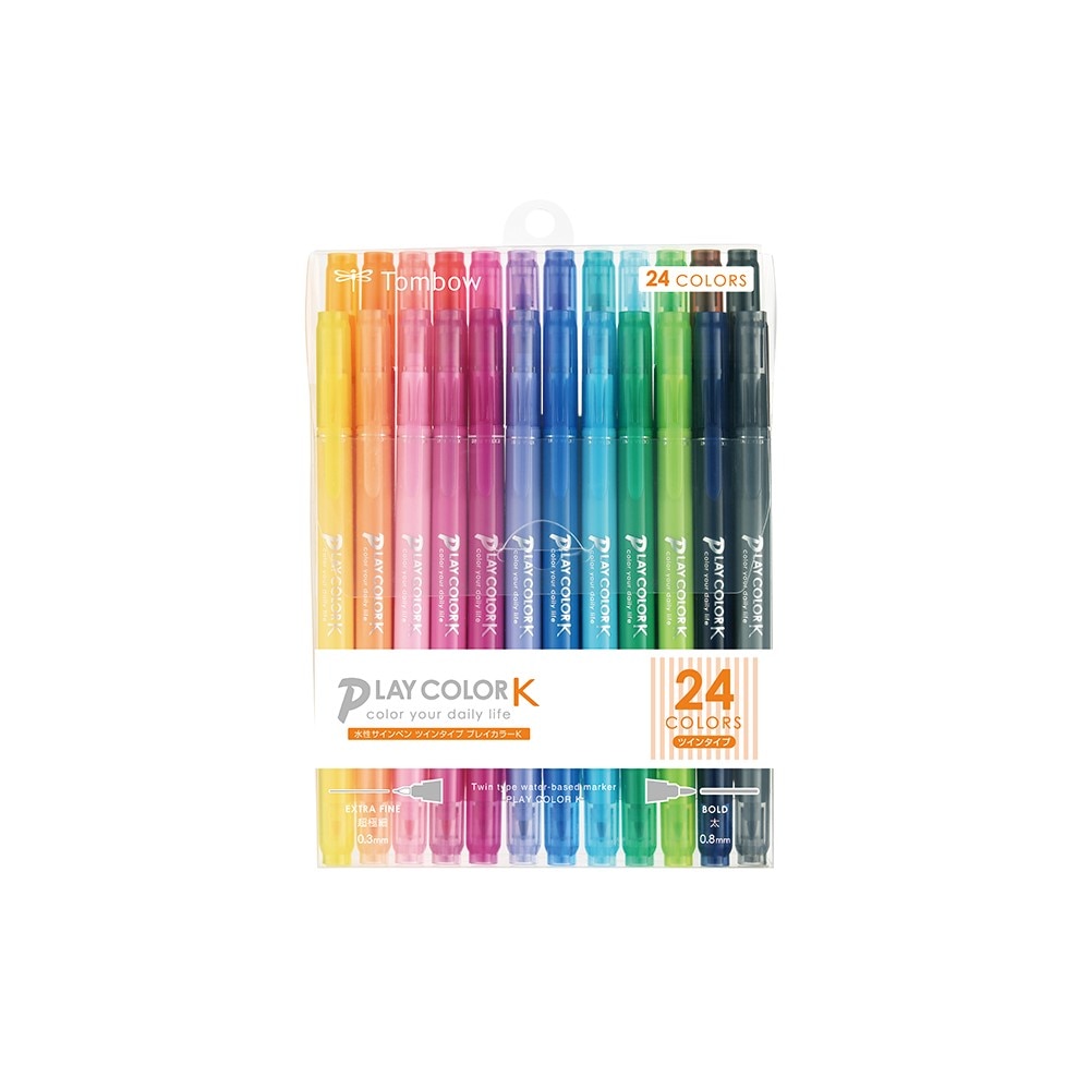 トンボ鉛筆 水性サインペン プレイカラーK 24色セット GCF-012 ツイン