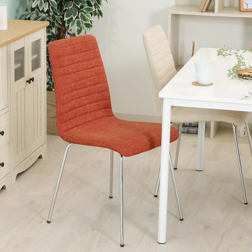 不二貿易 ダイニングチェアー ファブリック オレンジ 88029 | 家具