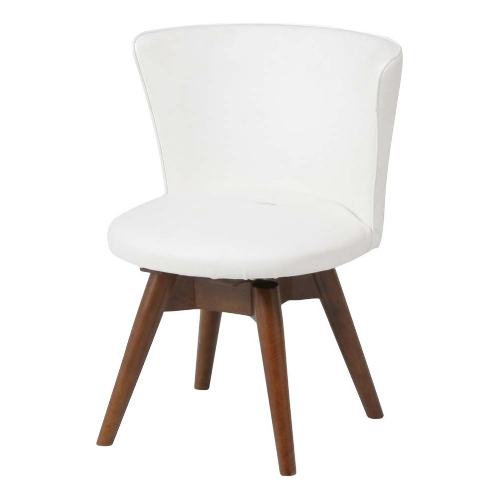 不二貿易 回転式 ダイニングチェア クラム PVC ホワイト 88934 | 家具