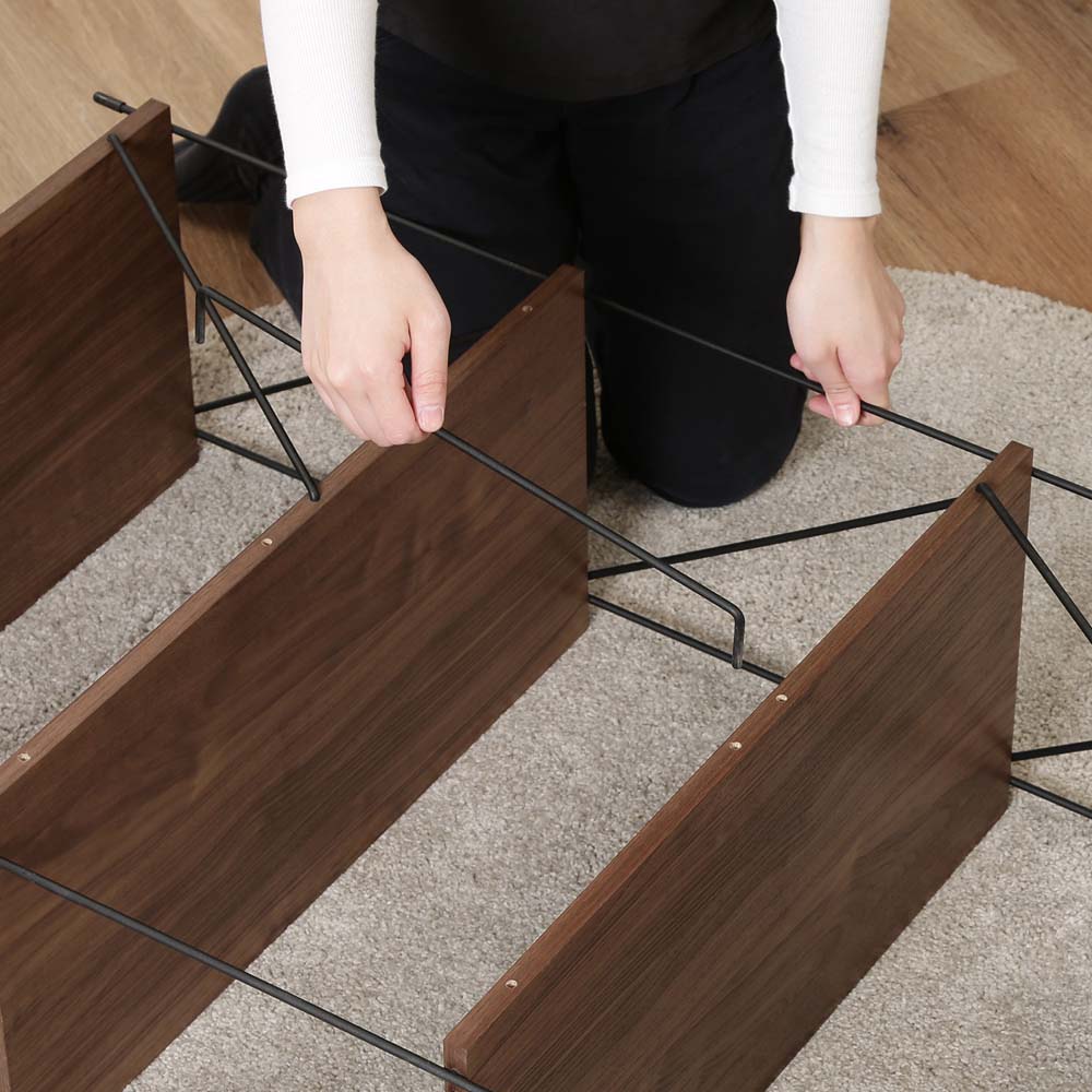 不二貿易 EZBO ワイヤーラック 4段 60幅 ミドルブラウン 77543 | 全