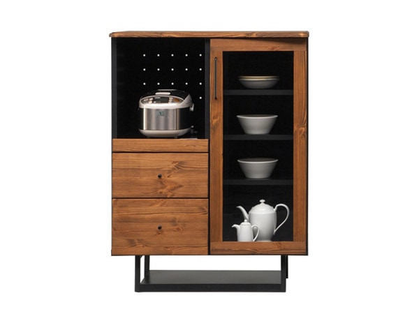 国産キッチンボード リベック キッチンカウンター パイン材【開梱