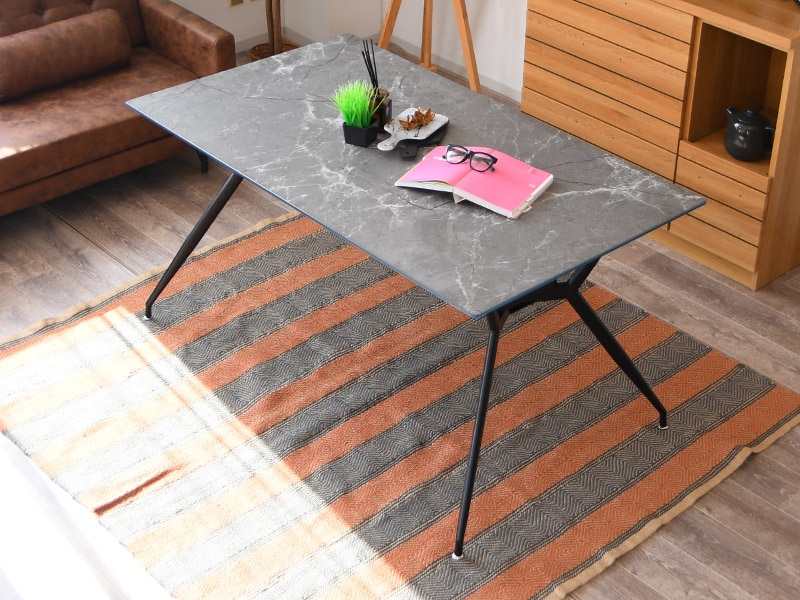 大理石柄 テーブル ダイニングテーブル ダイニングガラステーブル